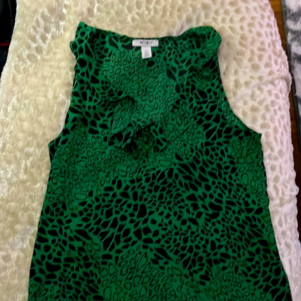 Woman’s blouse tank. Green animal print
